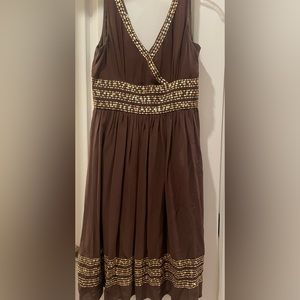Brown Maggy London dress with gold sequins